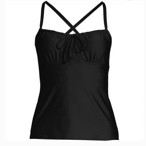 Lands End Women's NEW WITH TAGS Tie Front Underwire Tankini Swimsuit Top - Picture 1 of 12